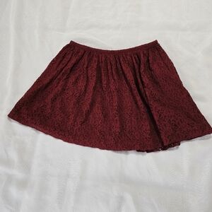Madewell Maroon Red Lace Mini Skirt